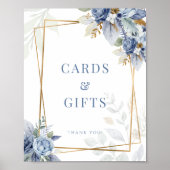 ほこりっぽい何か青いカードのギフトサインのポスター ポスター (正面)