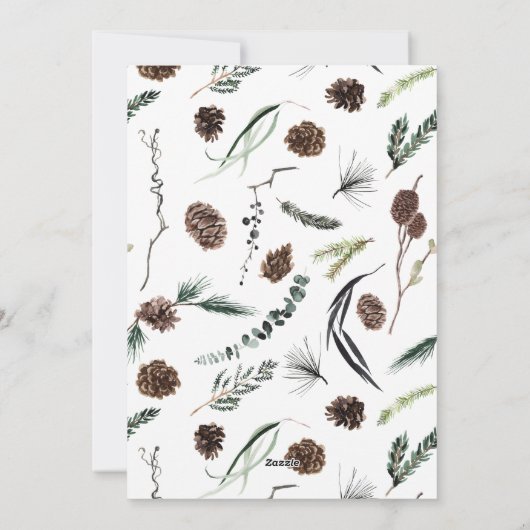 ほこりっぽい冬の水の色のボタニカル2フォトホリデー シーズンカード (裏面)