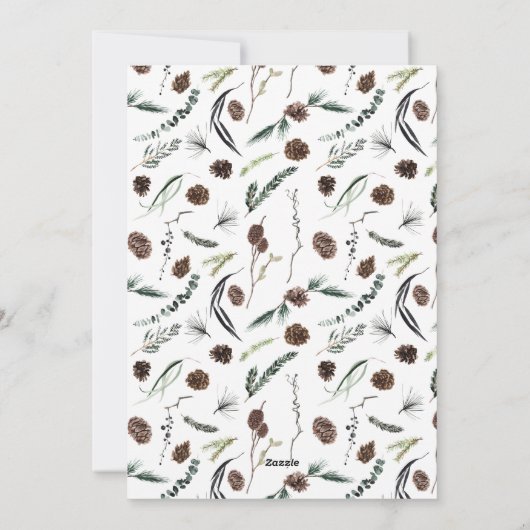 ほこりっぽい冬の水の色のリースメリークリスマスホール シーズンカード (裏面)