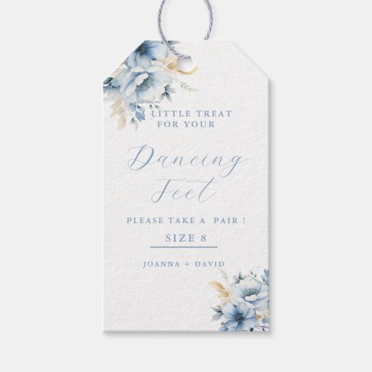 ほこりっぽい小さな治療踊り足結婚の徴候 ギフトタグ (正面)