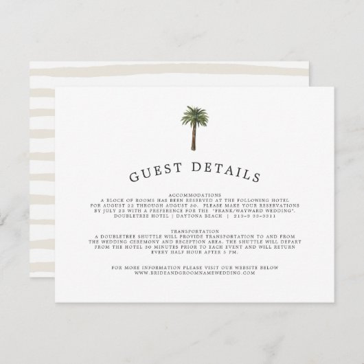 ほこりっぽい手のひら |の結婚ゲスト情報 エンクロージャーカード (正面/裏面)