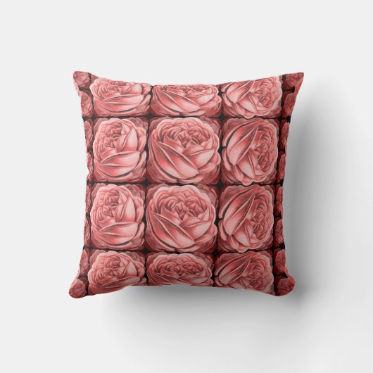 ほこりっぽい桃のバラの美しい配列 クッション (裏面)