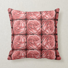 ほこりっぽい桃のバラの美しい配列 クッション