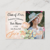 ほこりっぽい桃ヴィンテージ植物卒業 アドバイスカード (正面)