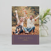ほこりっぽい梅の感謝祭の家族写真 箔シーズンカード (立ち正面)