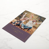 ほこりっぽい梅の感謝祭の家族写真 箔シーズンカード (回転した状態)