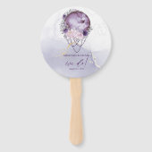 ほこりっぽい梅紫色の満月の水色の天空 ハンドファン (正面)