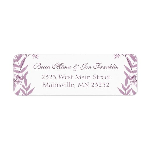 ほこりっぽい梅結婚紫の植物学 ラベル (正面)