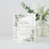 ほこりっぽい植物性の緑の金ゴールドは日付を遅らせる ポストカード (スタンド正面)