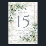 ほこりっぽい植物緑の金ゴールドマーブル結婚ズ テーブルナンバー<br><div class="desc">トレンディーの埃の多い青ユーカリ植物性と金ゴールドの緑の水の色のデザインで完璧な披露宴のセッティングを作成しフェイクて、の塵の多い青ユーカリ植物性のブーケを特徴カスタムとする。招待デザインにはフェイク金ゴールドの塵、カレラフェイク大理石の背景、手書き文字のタイポグラフィも含まれる。一致連絡製品の設計者。著作権エレガント招待状、すべての権利を留保。</div>