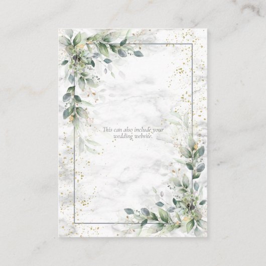 ほこりっぽい植物緑の金ゴールド大理石詳細 エンクロージャーカード (裏面)