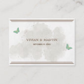 ほこりっぽい水彩及び蝶モダンのQRコードRSVP エンクロージャーカード