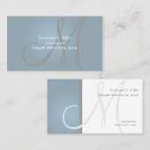 ほこりっぽい灰色モノグラム 名刺 (正面/裏面)