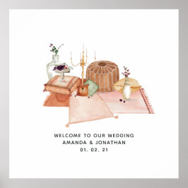 ほこりっぽい秋の神社ボヘミアン結婚の歓迎 ポスター