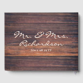 ほこりっぽい素朴グリーンオレンジさくらんぼの花結婚咲き ゲストブック (裏面)