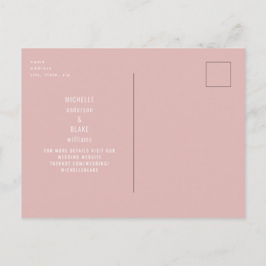 ほこりっぽい素朴バラの葉の結婚式の日付を保存 ポストカード (裏面)