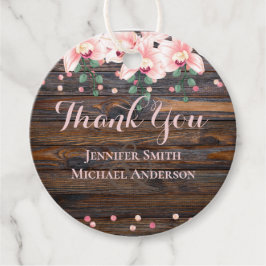 ほこりっぽい素朴バラピンクフローラ結婚ズ フェイバータグ