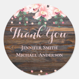 ほこりっぽい素朴バラピンクフローラ結婚ズ ラウンドシール