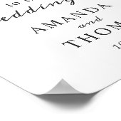 ほこりっぽい素朴ピンクフローラ結婚の歓迎サイン ポスター (角)