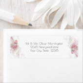 ほこりっぽい素朴ピンクローズフローラ ラベル (インサイチュ)