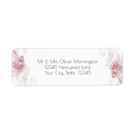 ほこりっぽい素朴ピンクローズフローラ ラベル