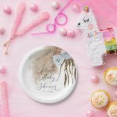 ほこりっぽい素朴ブルーパンパスグラスベビーシャワー ペーパープレート (パーティー)