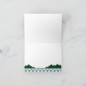 ほこりっぽい素朴ブループライド冬の森の雪景色 シーズンカード (内部)