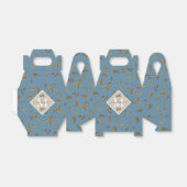 ほこりっぽい素朴ブルー葉ブラウンモノグラムのズ フェイバーボックス (折り畳みなし)