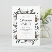 ほこりっぽい素朴冬の水の色のクリスマスパーティー 招待状 (スタンド正面)
