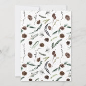 ほこりっぽい素朴冬の水の色のクリスマスパーティー 招待状 (裏面)