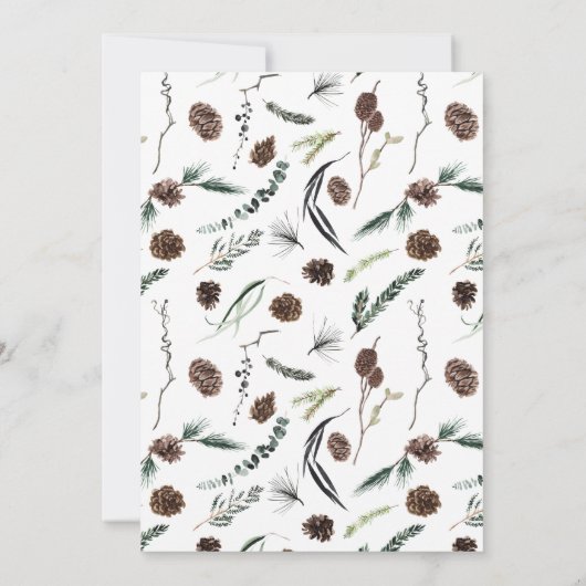 ほこりっぽい素朴冬の水の色のクリスマスパーティー 招待状 (裏面)