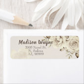 ほこりっぽい素朴白いバラの差出人住所ラベル ラベル (インサイチュ)