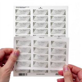 ほこりっぽい素朴白いバラの差出人住所ラベル ラベル