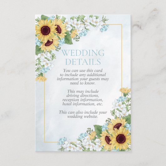 ほこりっぽい素朴青ひまわり詳細エンクロージャカード エンクロージャーカード (正面)