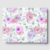 ほこりっぽい紫とピンクのフローラエレガントな結婚式 ゲストブック (裏面)