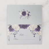 ほこりっぽい紫と白の花 プレイスカード (外部開封)