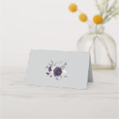 ほこりっぽい紫と白の花 プレイスカード (裏面)