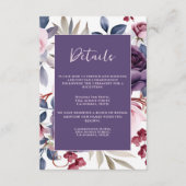 ほこりっぽい紫のバラフローラ水結婚色の エンクロージャーカード (正面)