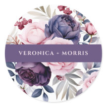 ほこりっぽい紫のバラフローラ水結婚色の