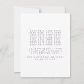 ほこりっぽい紫のフローラ水色カスタムウェディング サンキューカード (裏面)