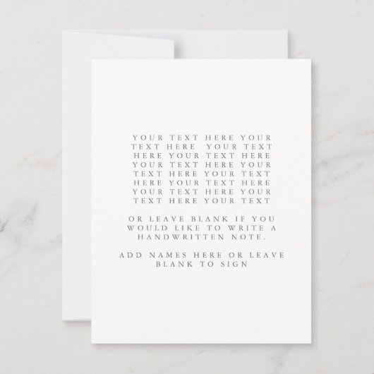 ほこりっぽい紫のフローラ水色カスタムウェディング サンキューカード (裏面)