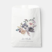 ほこりっぽい紫のフローラ水色カスタムウェディング フェイバーバッグ (正面)