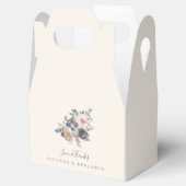 ほこりっぽい紫のフローラ水色カスタムウェディング フェイバーボックス (オープン)