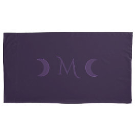 ほこりっぽい紫の三日月のモノグラム 枕カバー