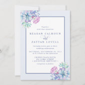 ほこりっぽい紫の多肉植物結婚の 招待状 (正面)