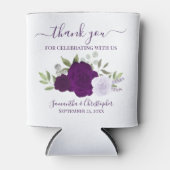 ほこりっぽい紫の梅バラエレガントな結婚式ありがとう 缶クーラー (正面)