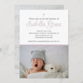 ほこりっぽい紫の洗礼の招待 招待状 (正面/裏面)