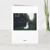 ほこりっぽい紫の牡丹とバラの写真結婚の写真 サンキューカード (裏面)