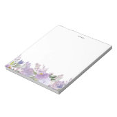 ほこりっぽい紫の牡丹とバラ パーソナライズされた ノートパッド (回転)