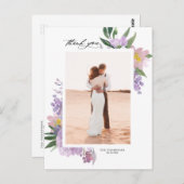 ほこりっぽい紫の牡丹の写真結婚の感謝 ポストカード (正面/裏面)